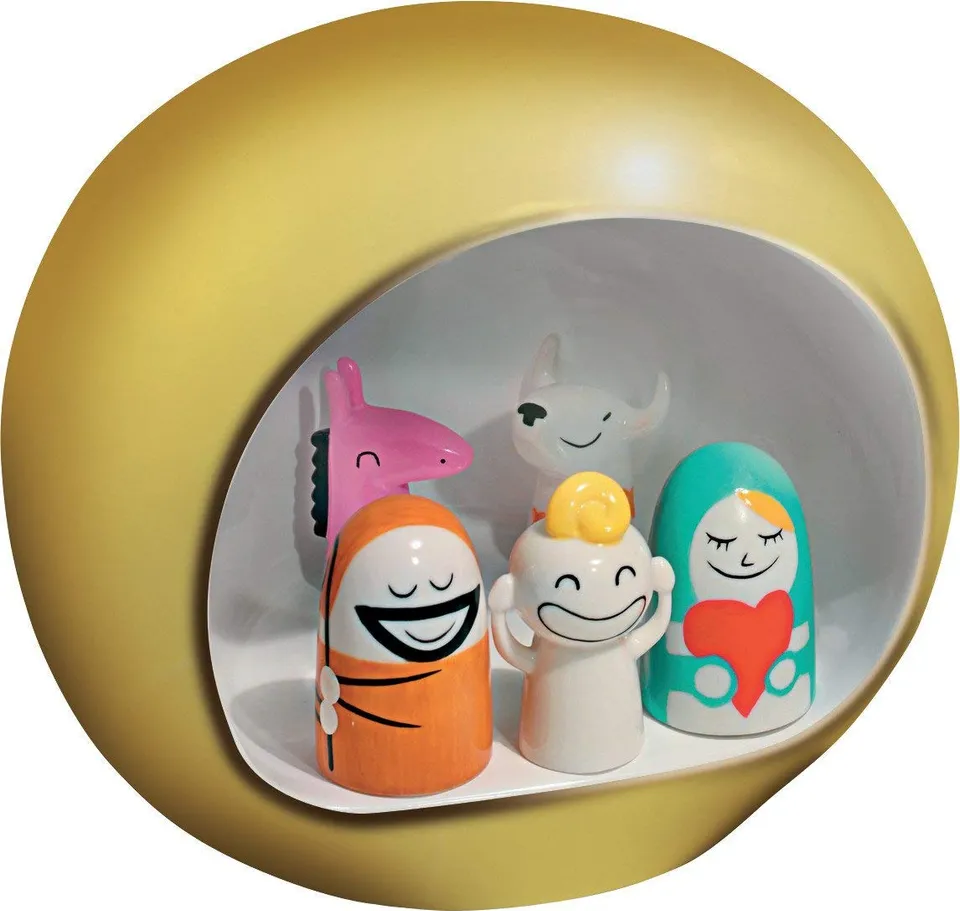 Alessi AMGI10 GD presepe porcellana oro 5 pezzi