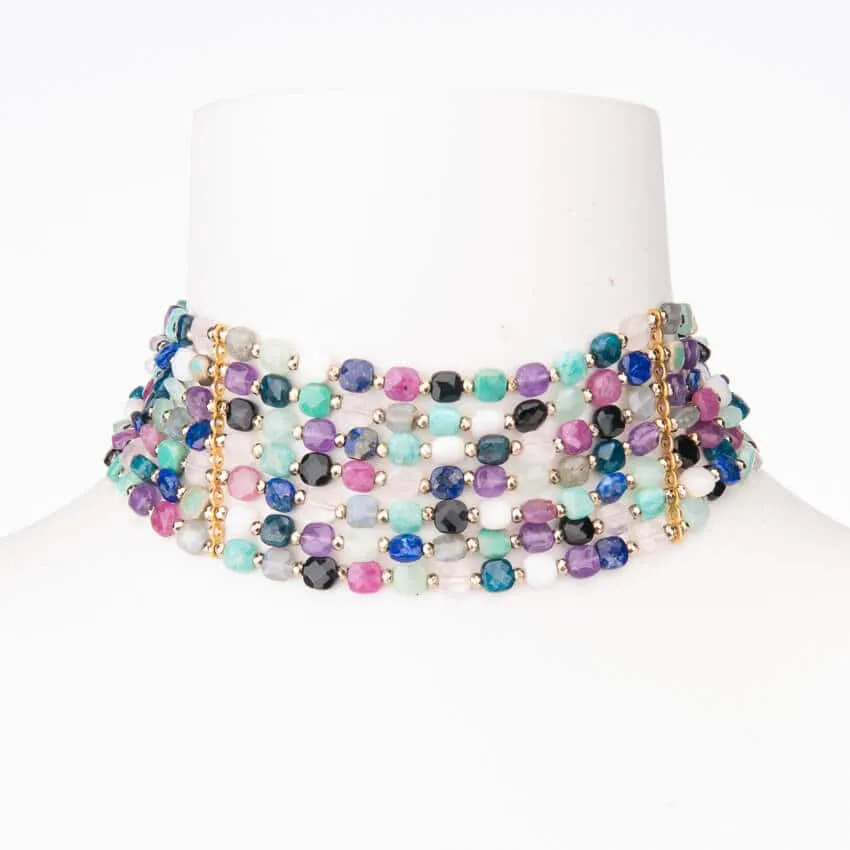 Chic Ad Hoc Collane choker collana pietre dure multicolor