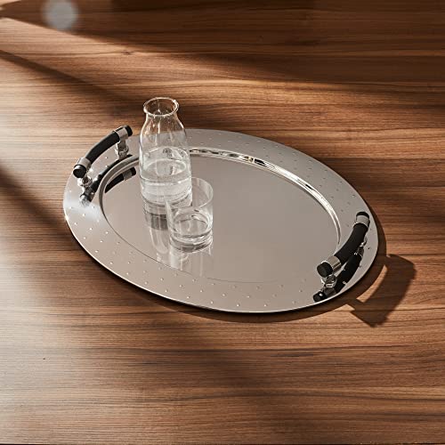 Alessi MG09 vassoio ovale acciaio lucido 58 cm nero