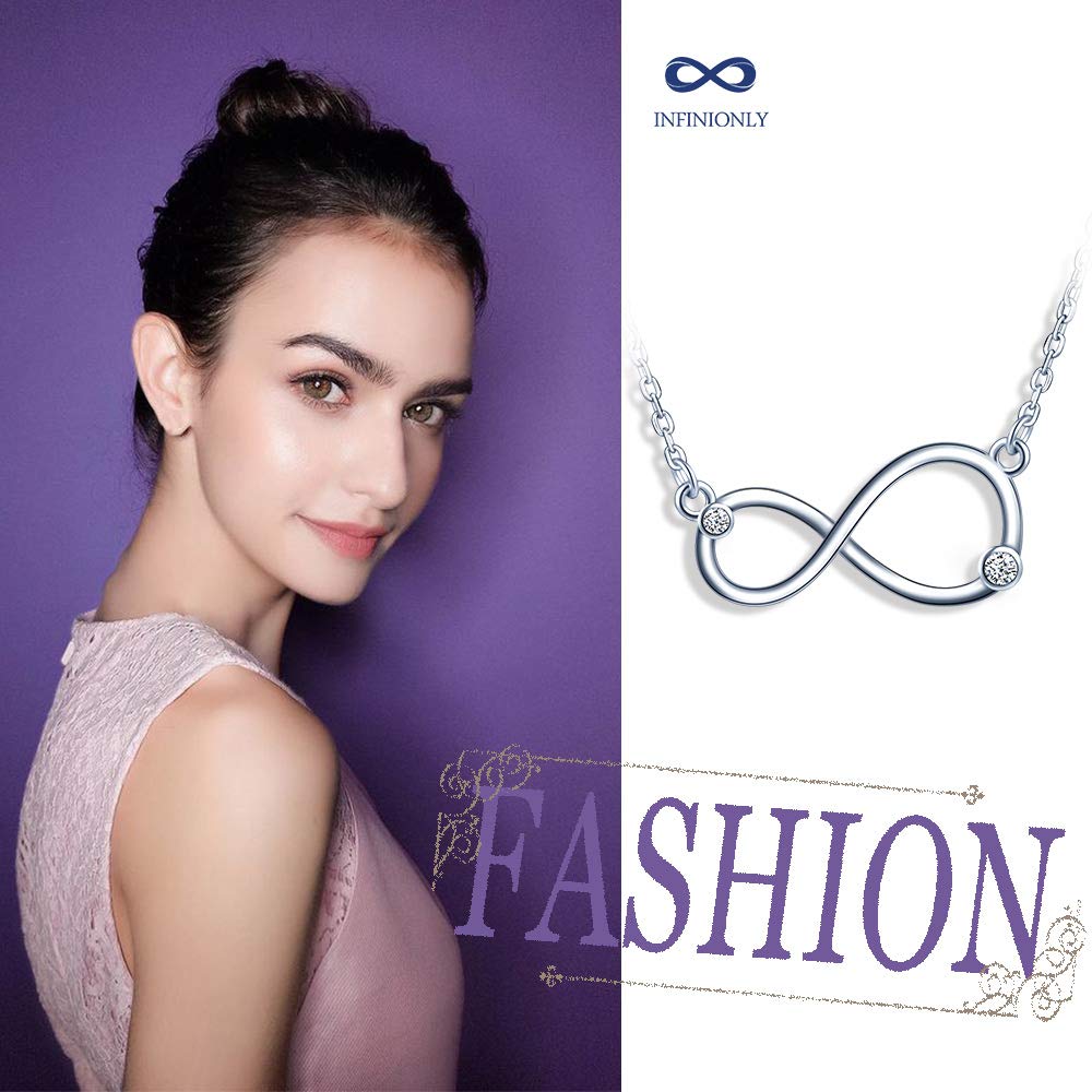 INFINIONLY Collana Infinito Mini Argento 925 con Zirconi Donna