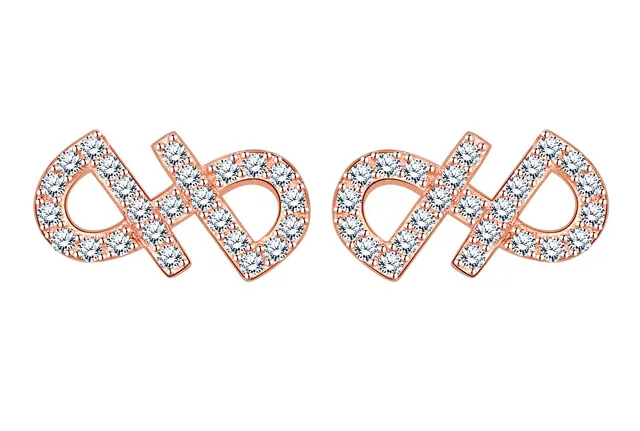 Infinionly Fashion orecchini infinito argento 925 oro rosa