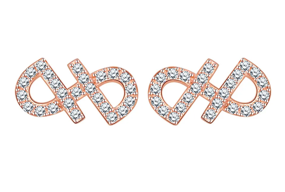 Infinionly Fashion orecchini infinito argento 925 oro rosa