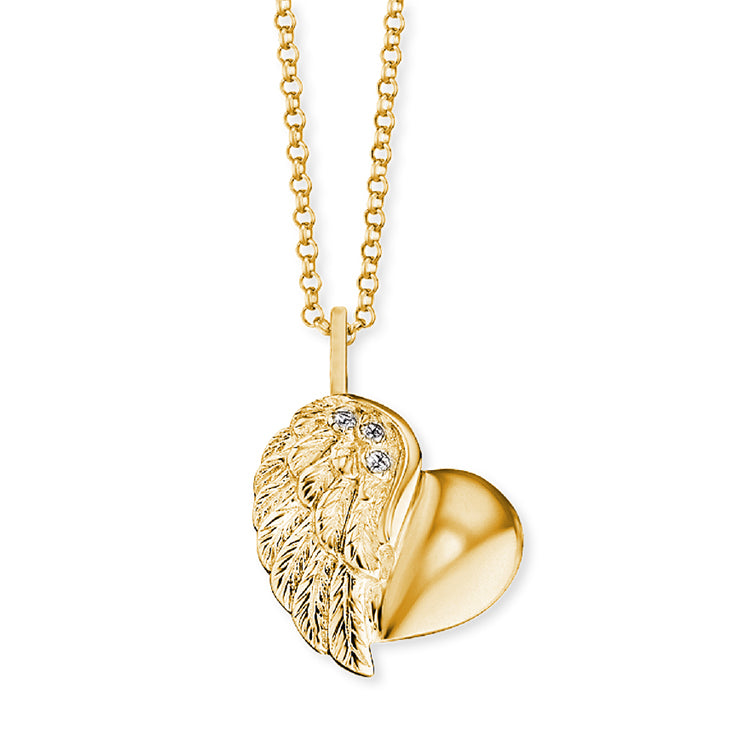 Engelsrufer Herzflügel gold collana argento 925 cuore zirconia