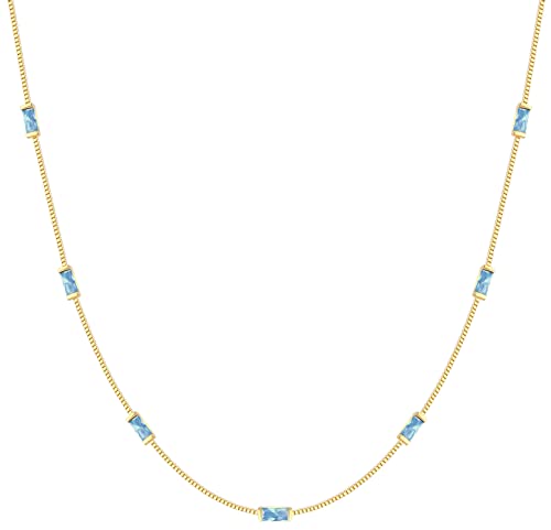 Louisa Secret Necklaces Collana Baguette Zirconi Argento 925 Oro