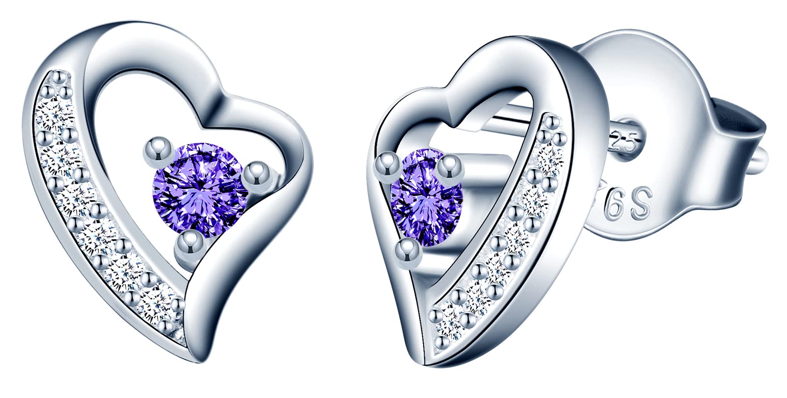 INFINIONLY Fashion orecchini cuore rosa argento 925