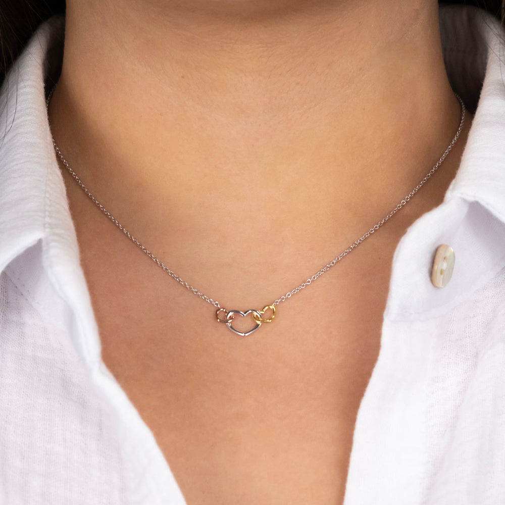 Engelsrufer Herzen Tricolor collana argento 925 tre cuori pastel