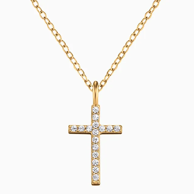 Engelsrufer collana croce argento 925 oro con zirconi