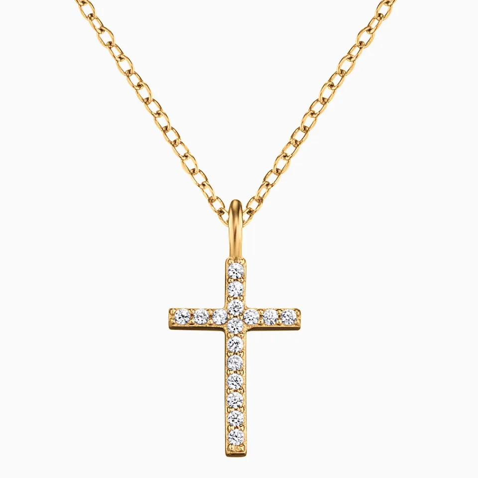 Engelsrufer collana croce argento 925 oro con zirconi