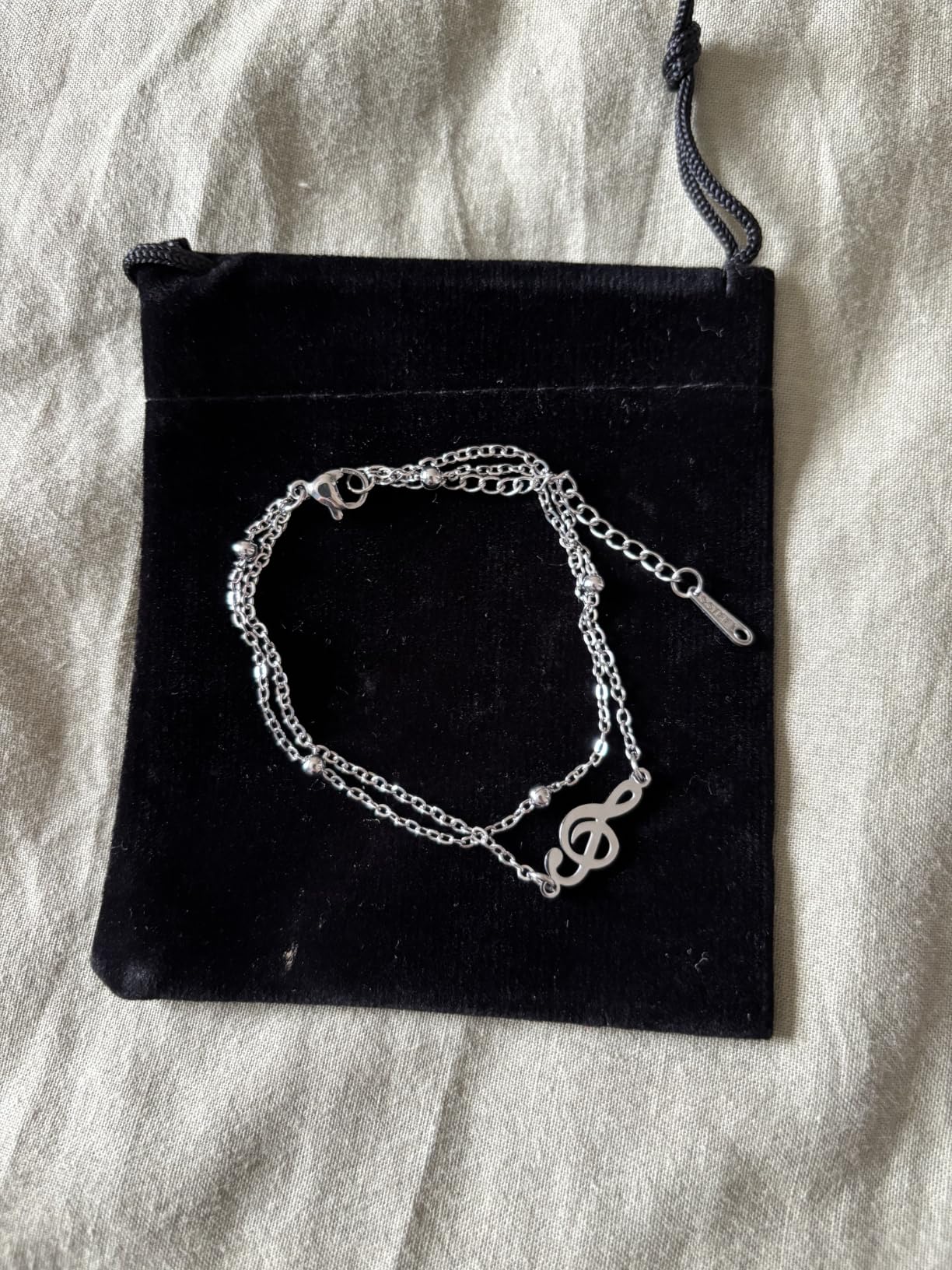 EUEAVAN Bracelets Braccialetto musica argento multistrato
