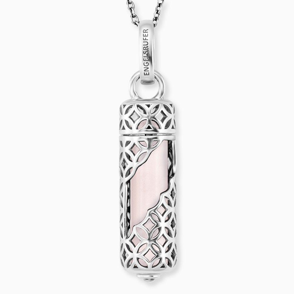 Engelsrufer Powerful Stone collana argento quarzo rosa M