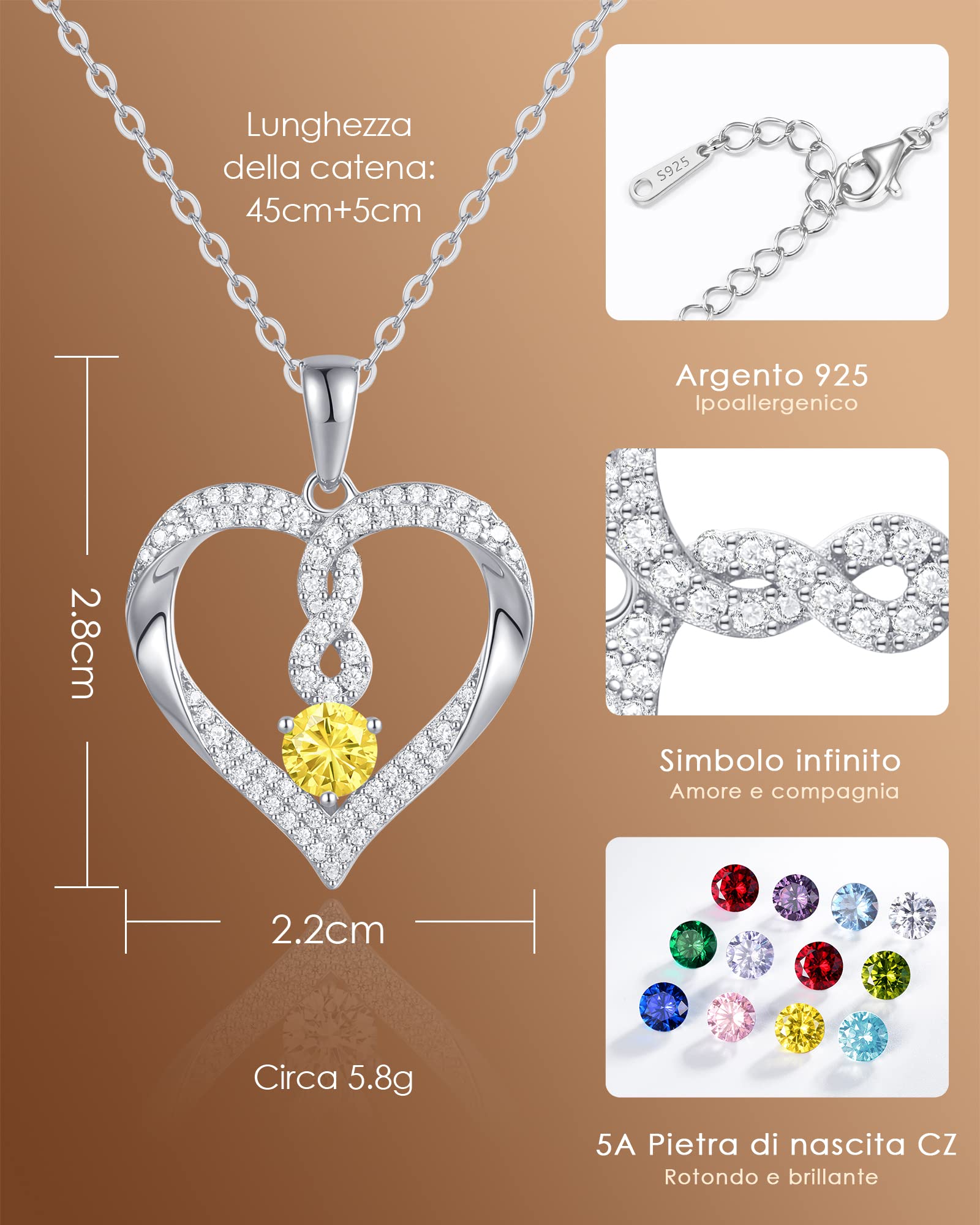 Louisa Secret Necklaces Cuore Infinito collana argento 925