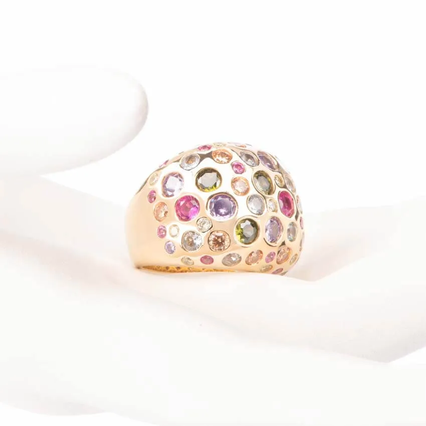 Chic Ad Hoc Anelli anello fascia bombata zirconi multicolor