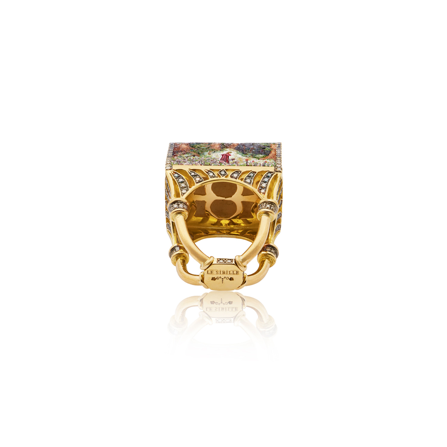 Le Sibille Scriptorium Anello oro diamanti zaffiri