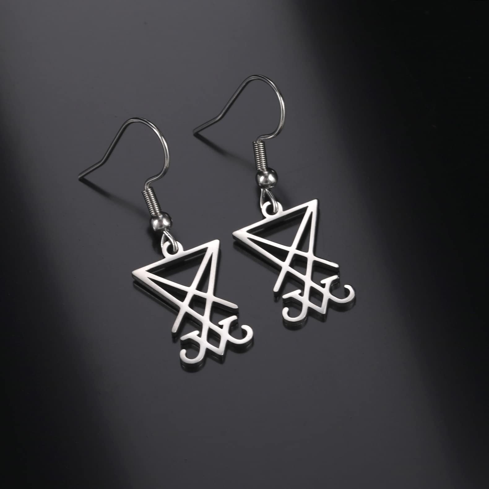 EUEAVAN Earrings Orecchini Lucifero Argento Acciaio
