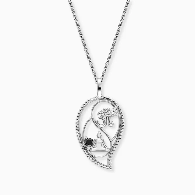 Engelsrufer Yin Yang Collana Argento 925 Goccia Zirconia