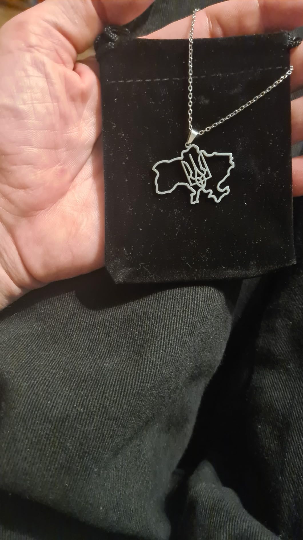 EUEAVAN mappa Ucraina collana acciaio silver3 patriottica