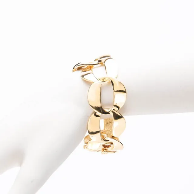 Chic Ad Hoc Bracciali catena piatta snodata argento dorato