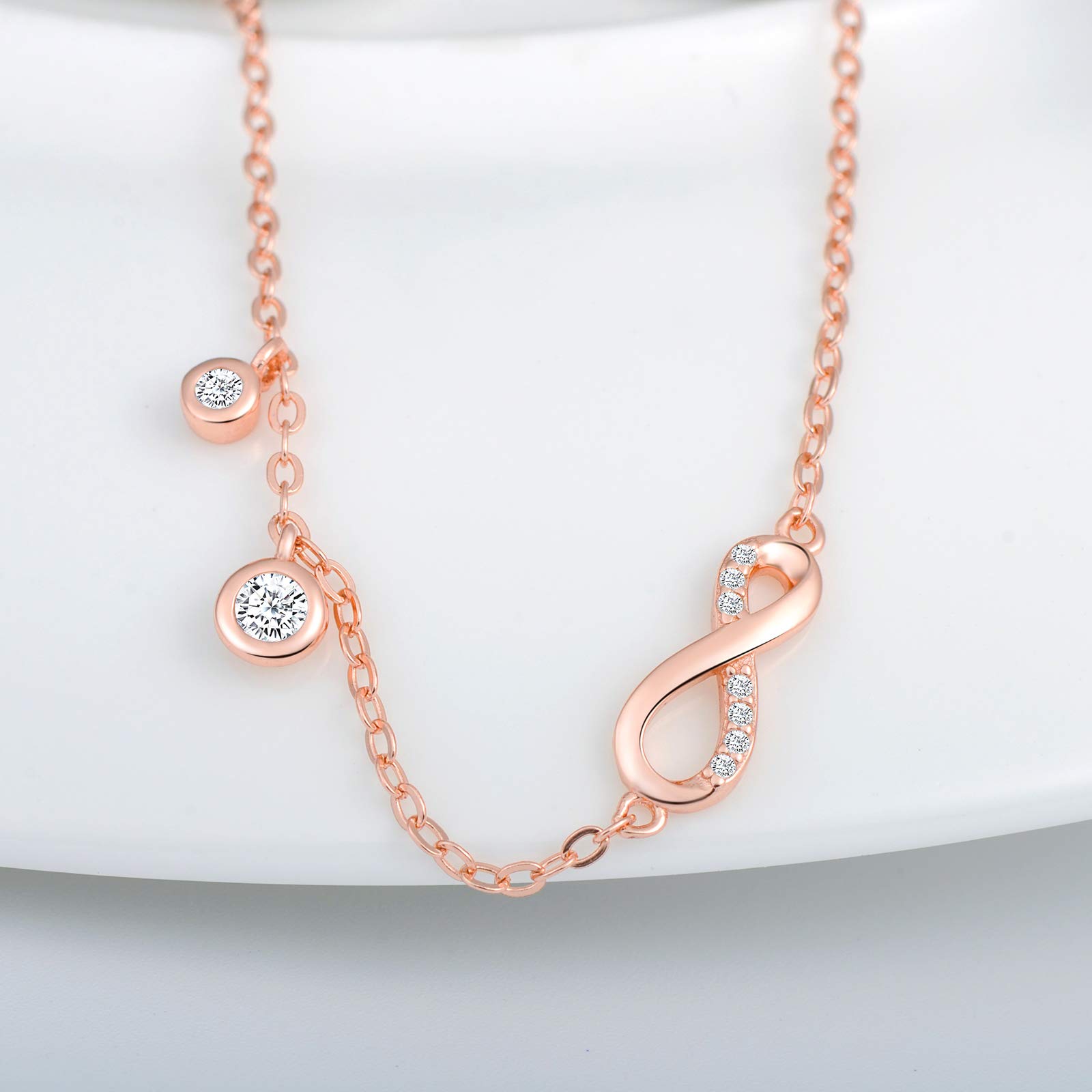 INFINIONLY Fashion Bracelets bracciale infinito oro rosa argento 925
