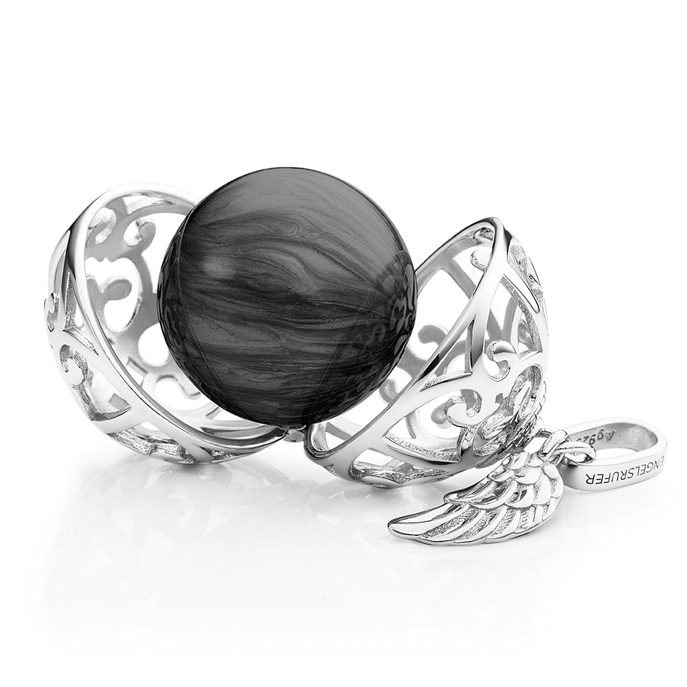 Engelsrufer Ciondolo Argento 925 Ala Grigio Perla Misura M