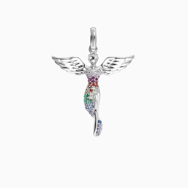 Engelsrufer Anhänger ciondolo angelo argento zirconia multicolor