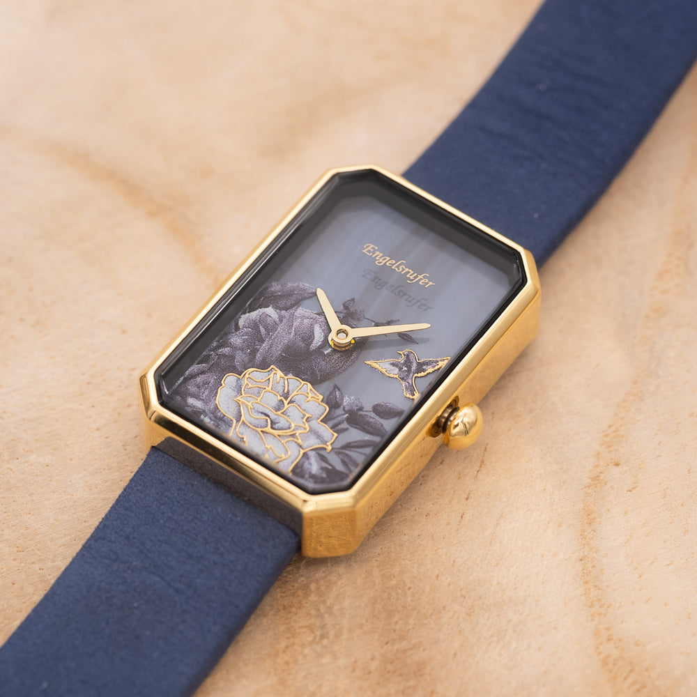 Engelsrufer Romantic Garden orologio oro madreperla blu 21cm
