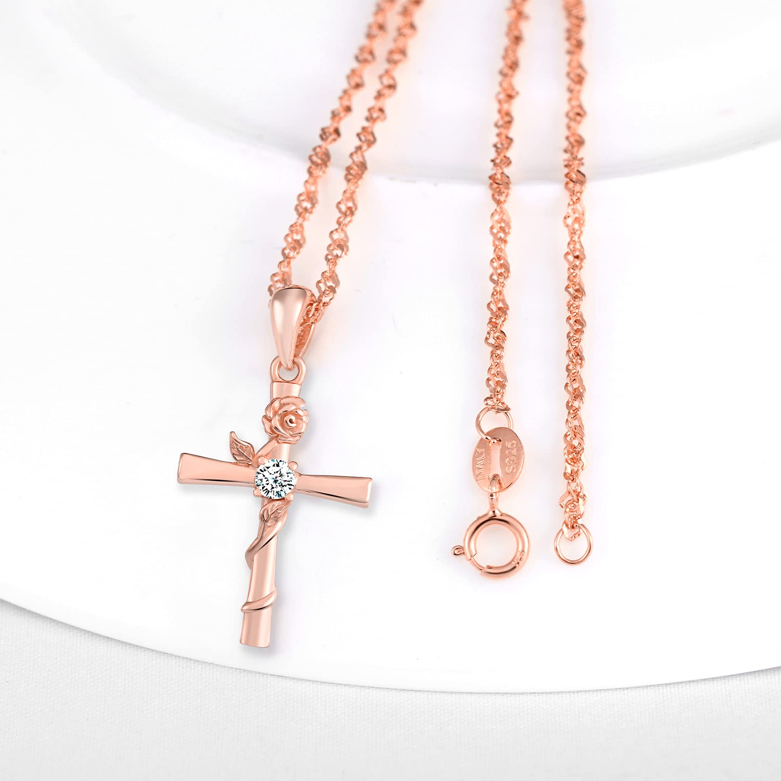 INFINIONLY Fashion Necklaces Parure Collana Oro Rosa