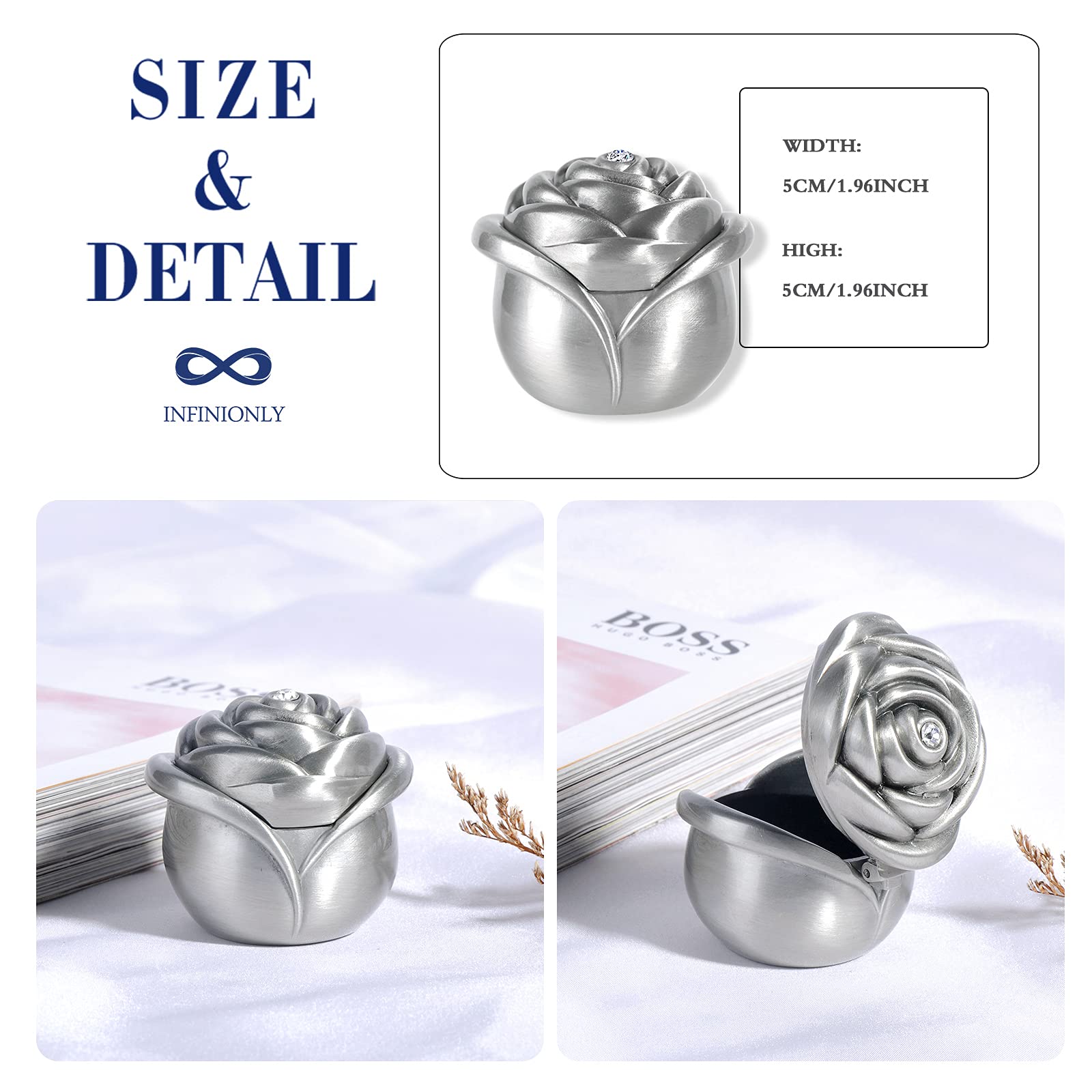 INFINIONLY Fashion Portagioie Rosa Small Lega Zinco Fiore