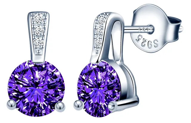 INFINIONLY Fashion Earrings orecchini argento viola zircone