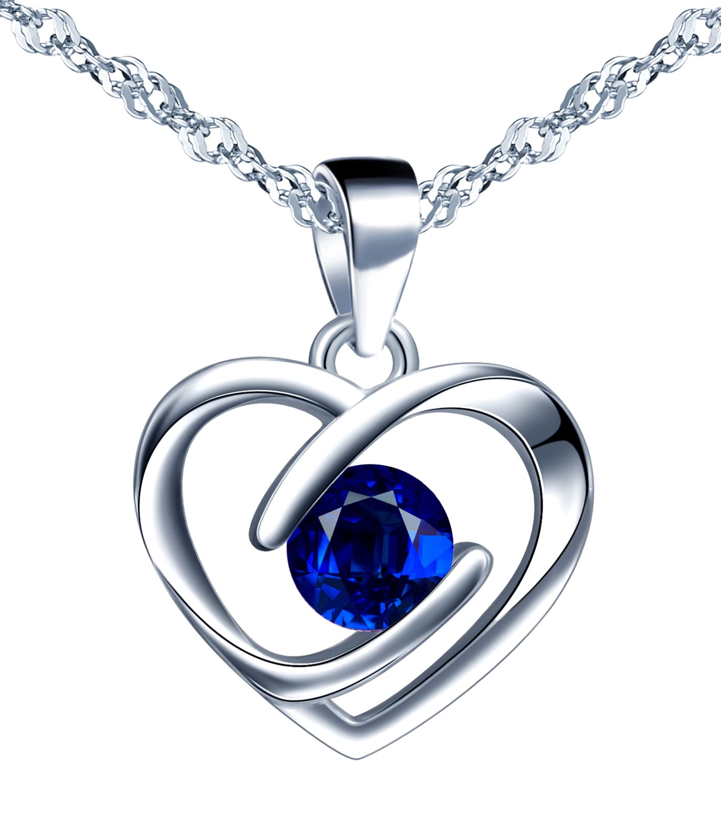 Infinionly collana cuore blu argento 925 45 cm