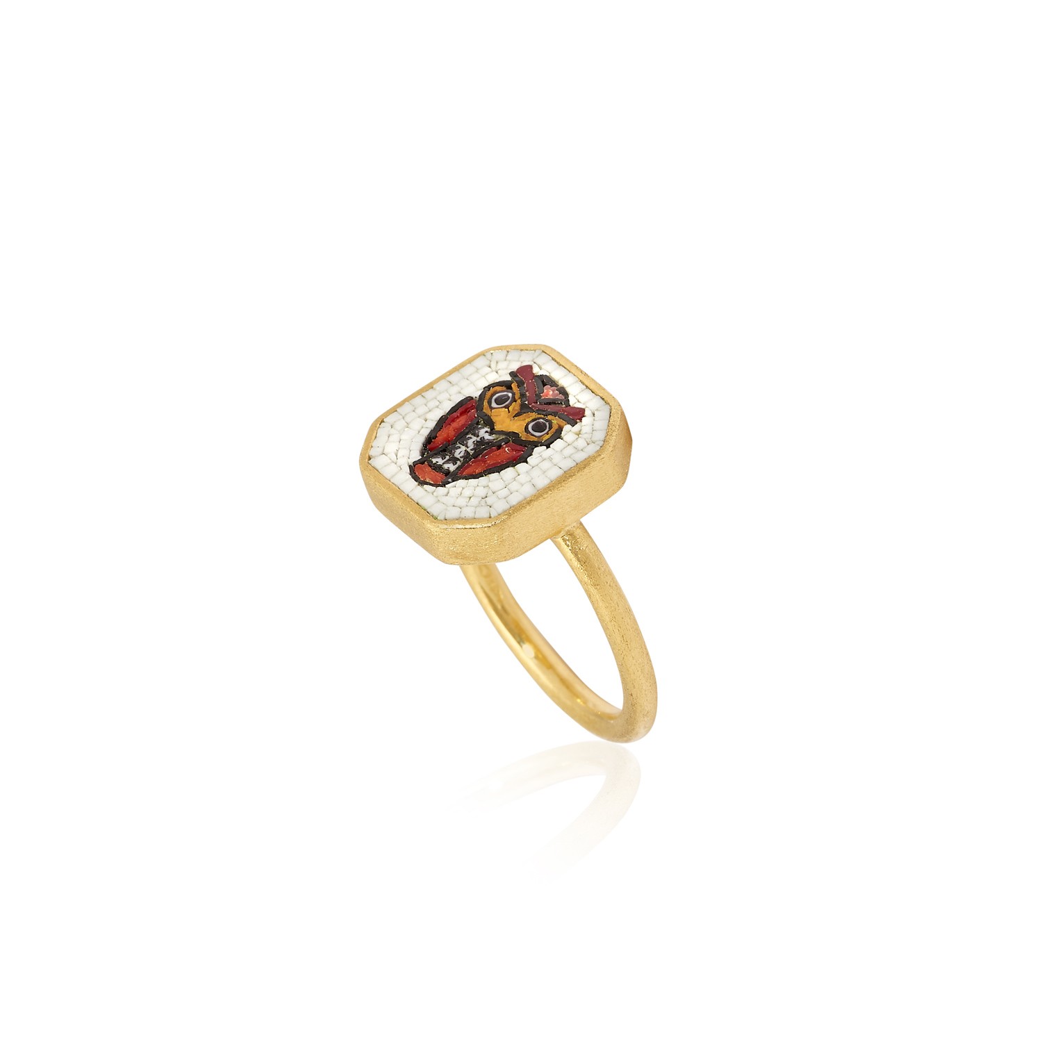 Le Sibille Anelli Owl Ring anello oro giallo