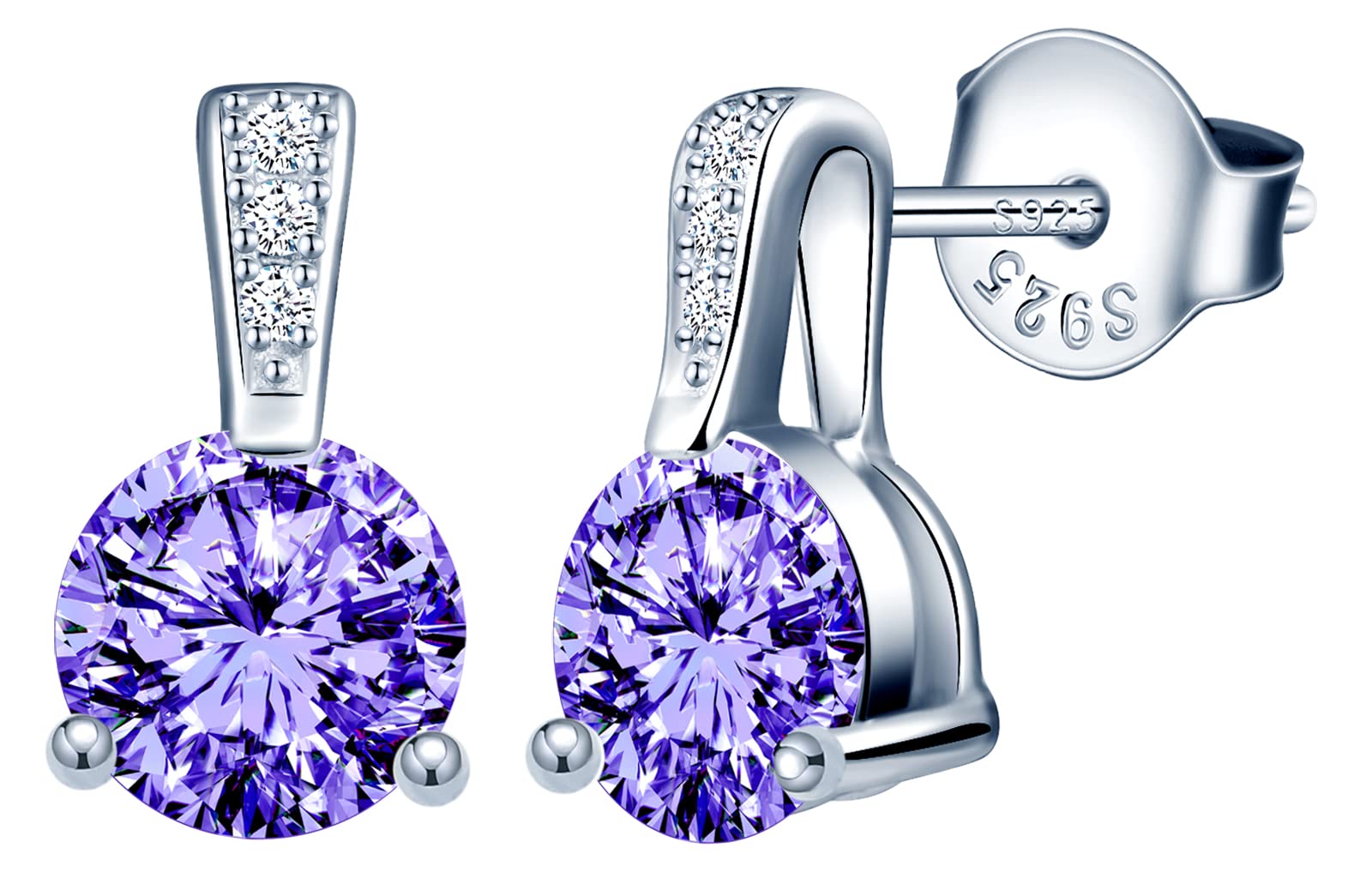 INFINIONLY Fashion Earrings orecchini argento viola zircone