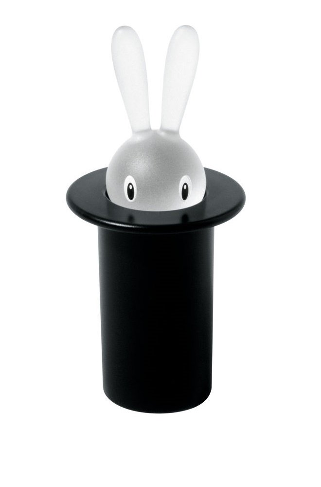Alessi Magic Bunny ASG16 B Portastuzzicadenti Resina Nero 14 cm