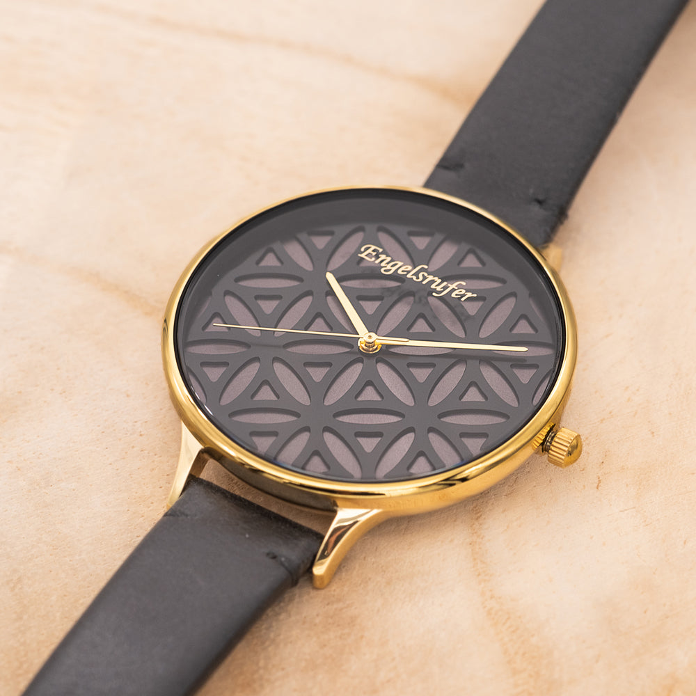 Engelsrufer Fiore Vita orologio acciaio oro pelle nera