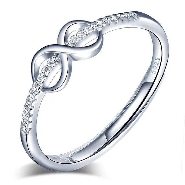 INFINIONLY anello infinito argento 925 zircone regolabile