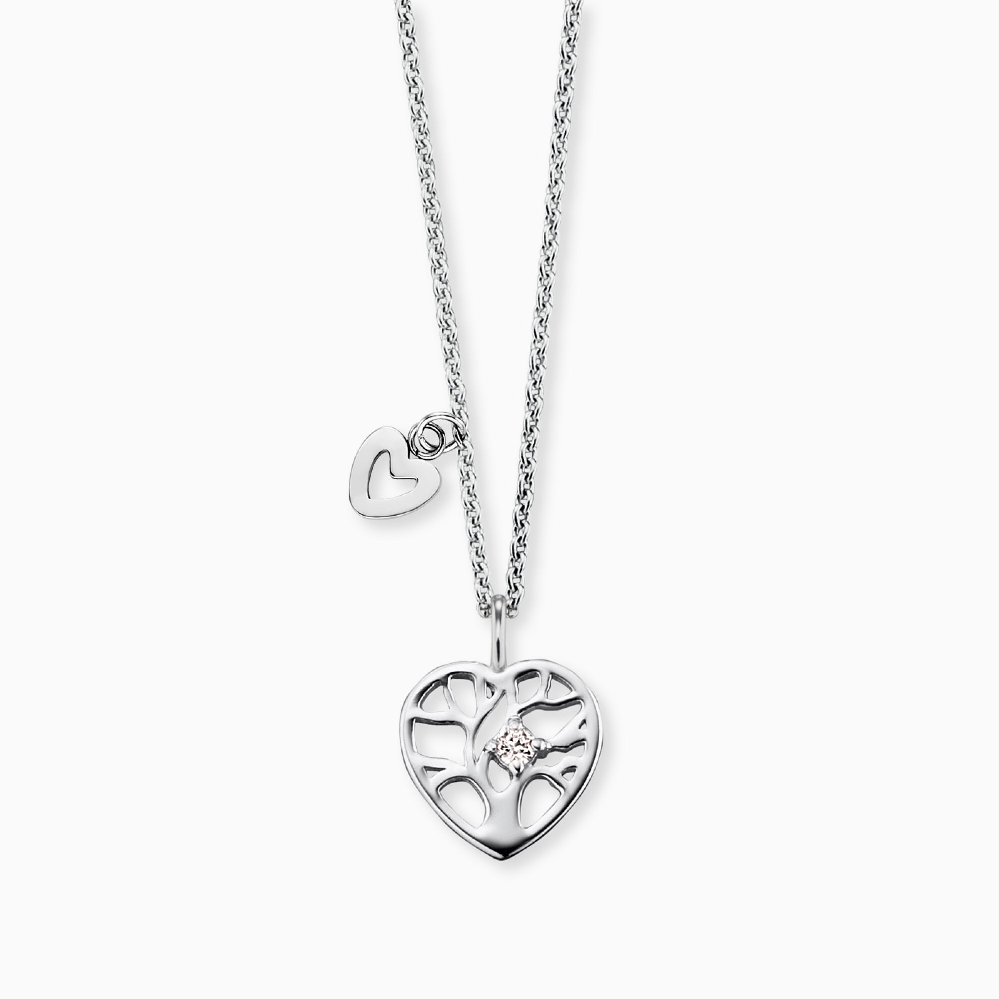 Herzengel Albero Vita collana bambina acciaio zirconia