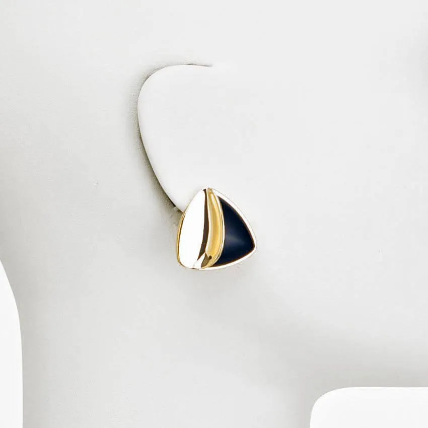Chic Ad Hoc Orecchini Freccia Oro Nero a Clip