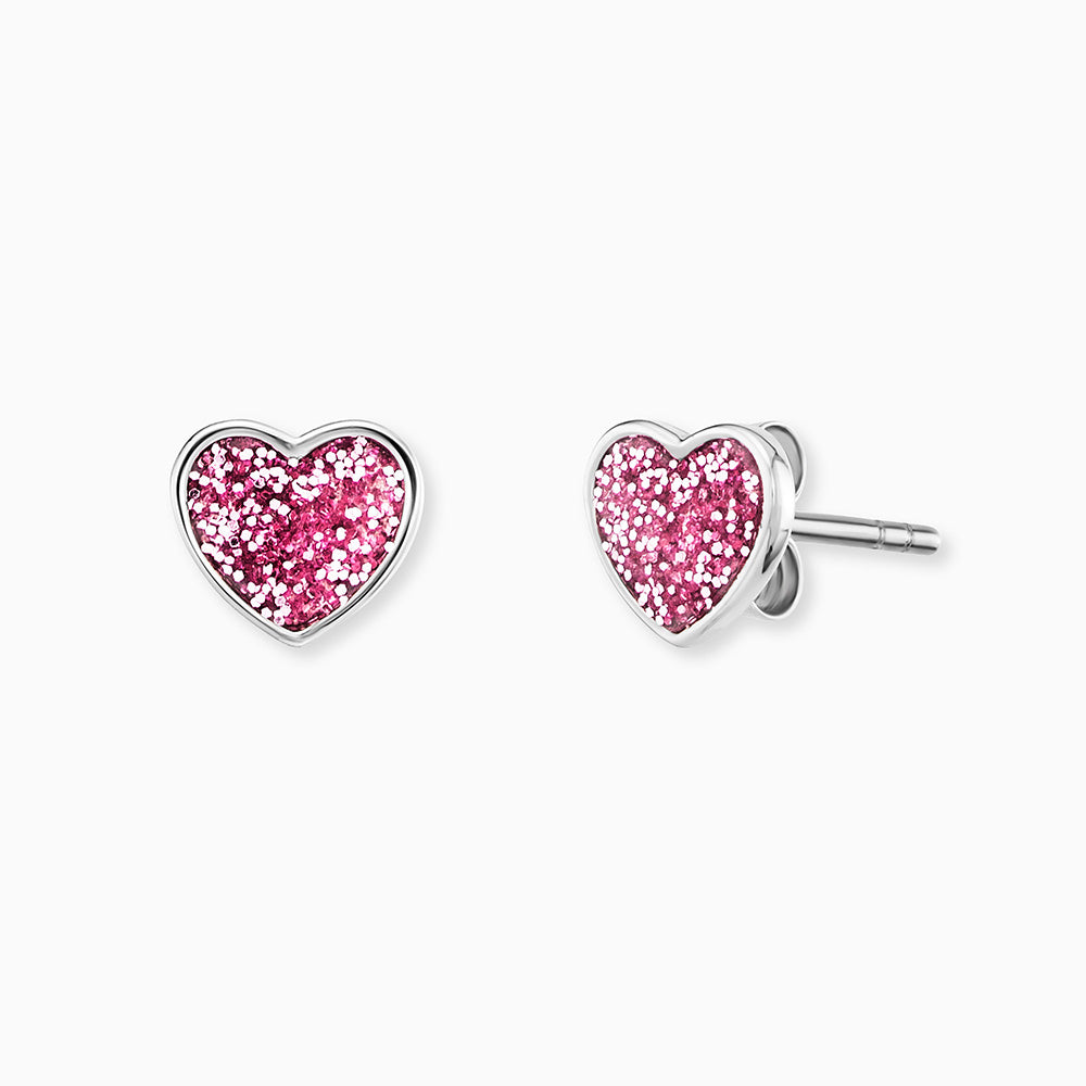 Engelsrufer Kinder orecchini cuore acciaio smalto rosa bambina