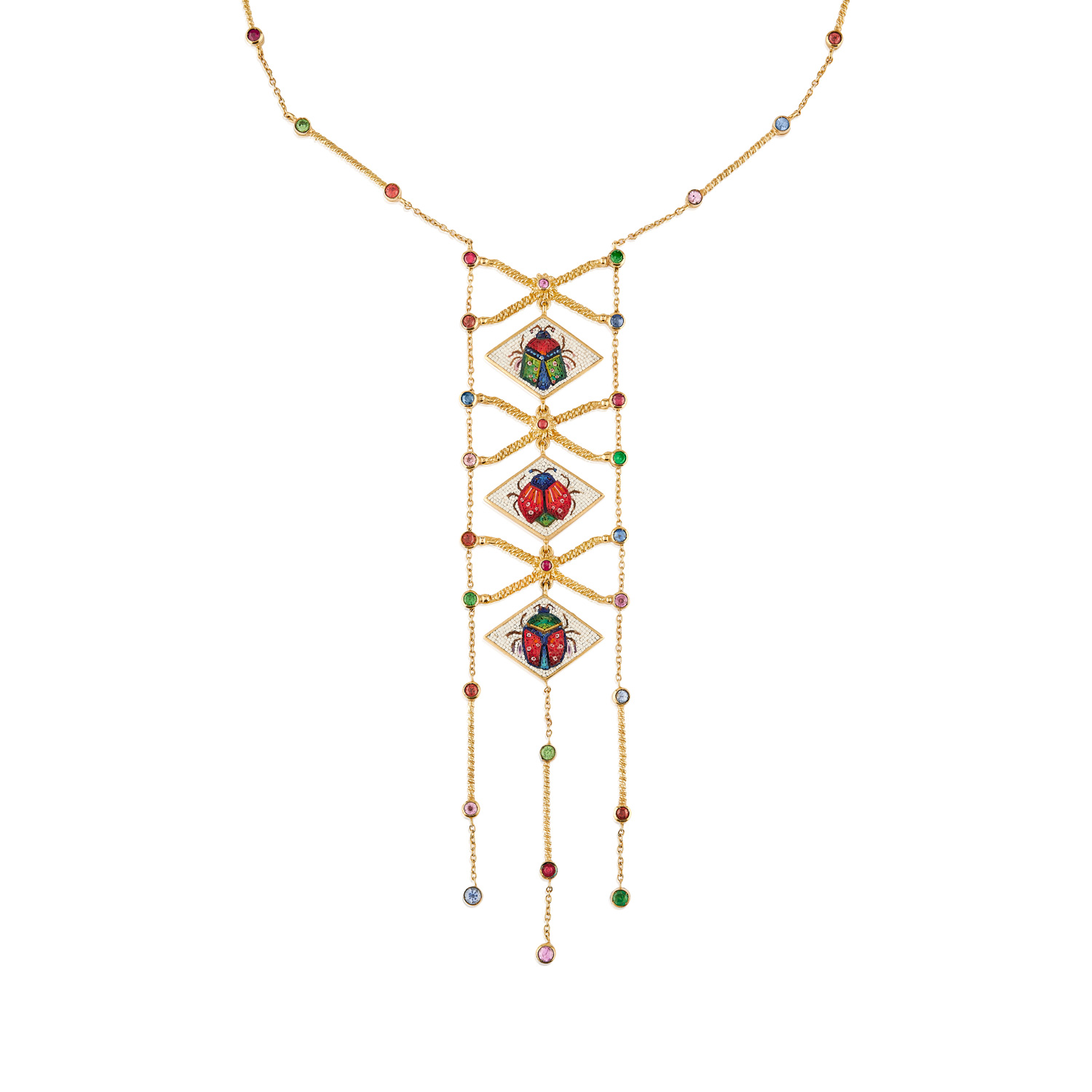 Le Sibille Aton Ra Collana oro 18kt zaffiri rubini
