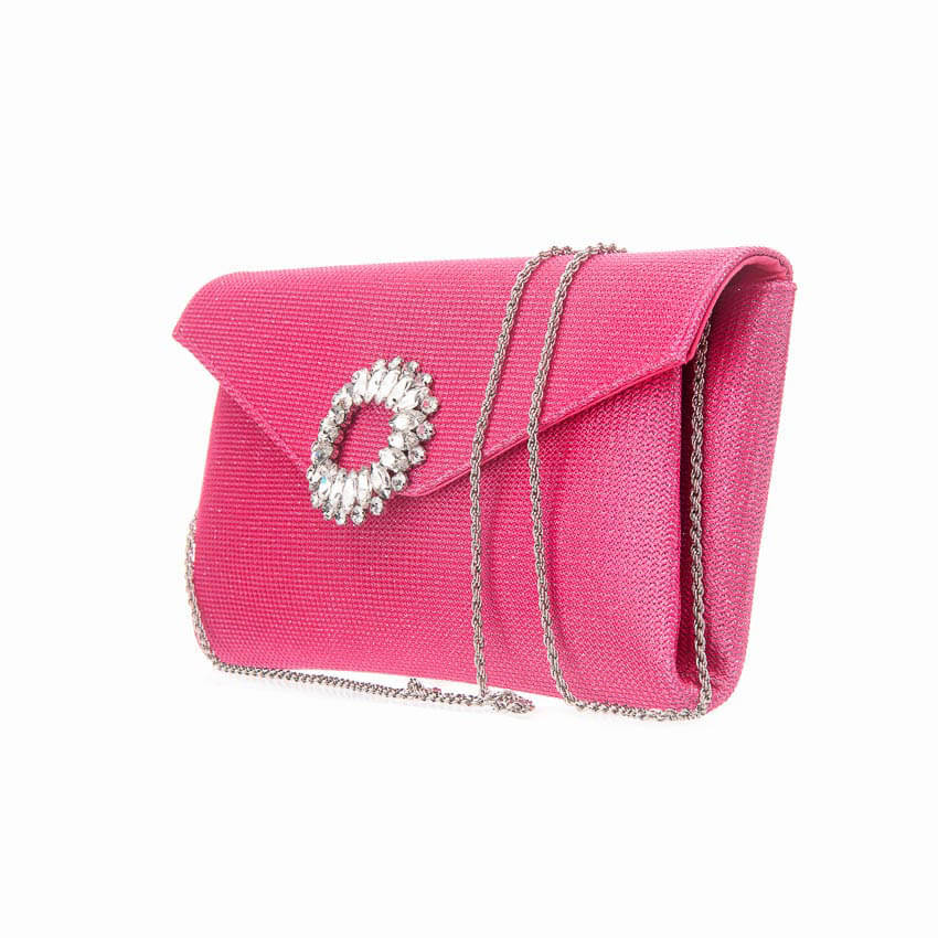 Chic Ad Hoc Pochette tessuto rosa fuxia gioiello