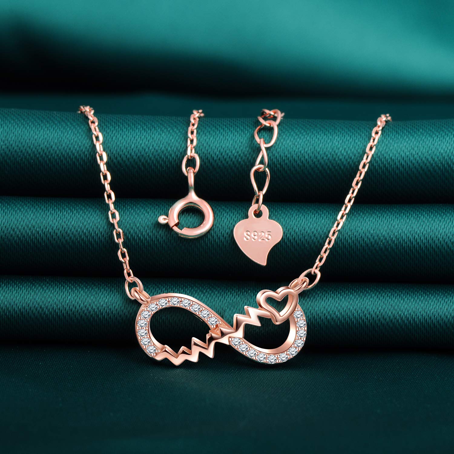 INFINIONLY Fashion Necklaces collana infinito argento oro rosa cuore