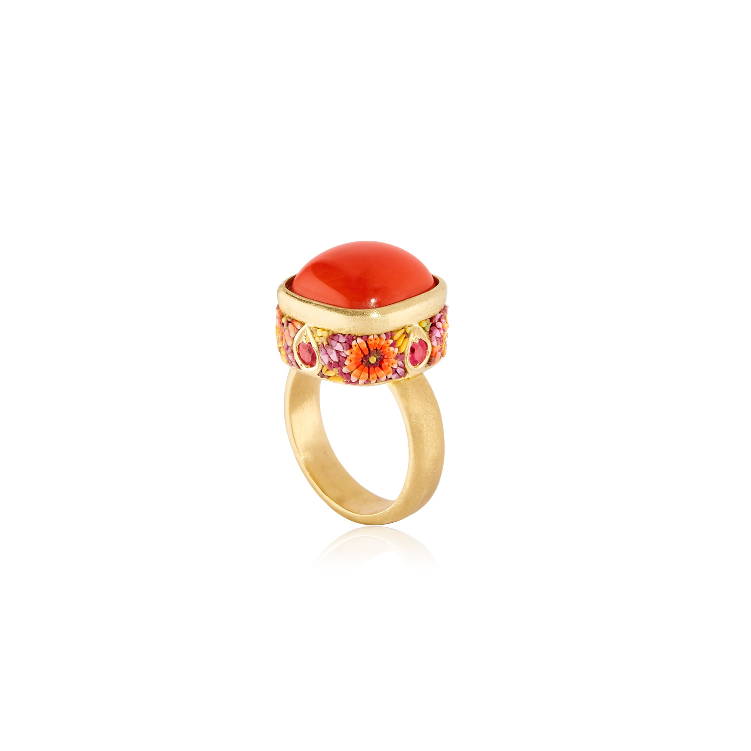 Le Sibille Purple Ring anello oro corallo rubini