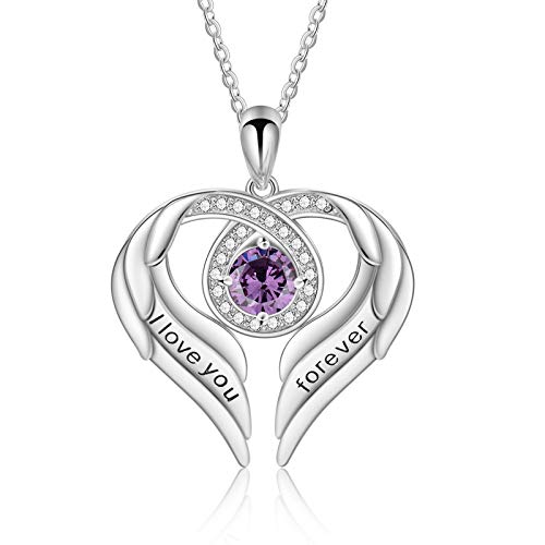 Jessemade Ala collana argento 925 cuore Love You Forever