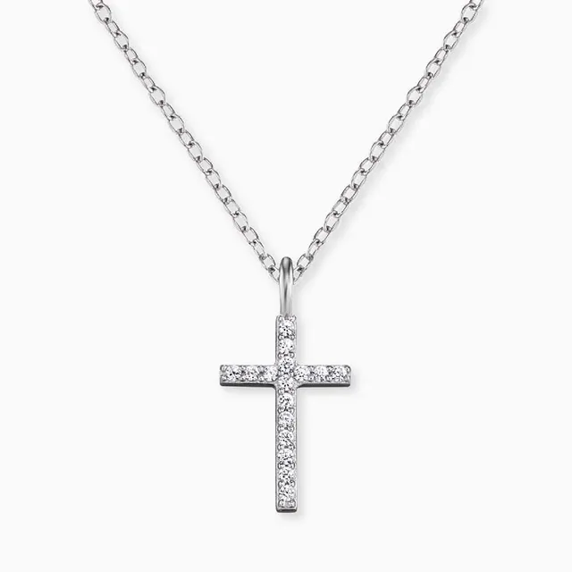 Engelsrufer Collana Croce Argento 925 Zirconia
