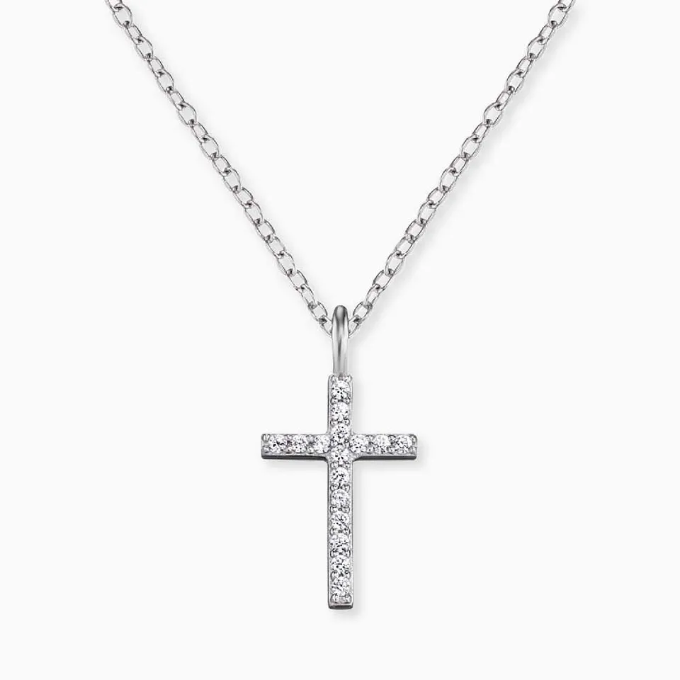 Engelsrufer Collana Croce Argento 925 Zirconia
