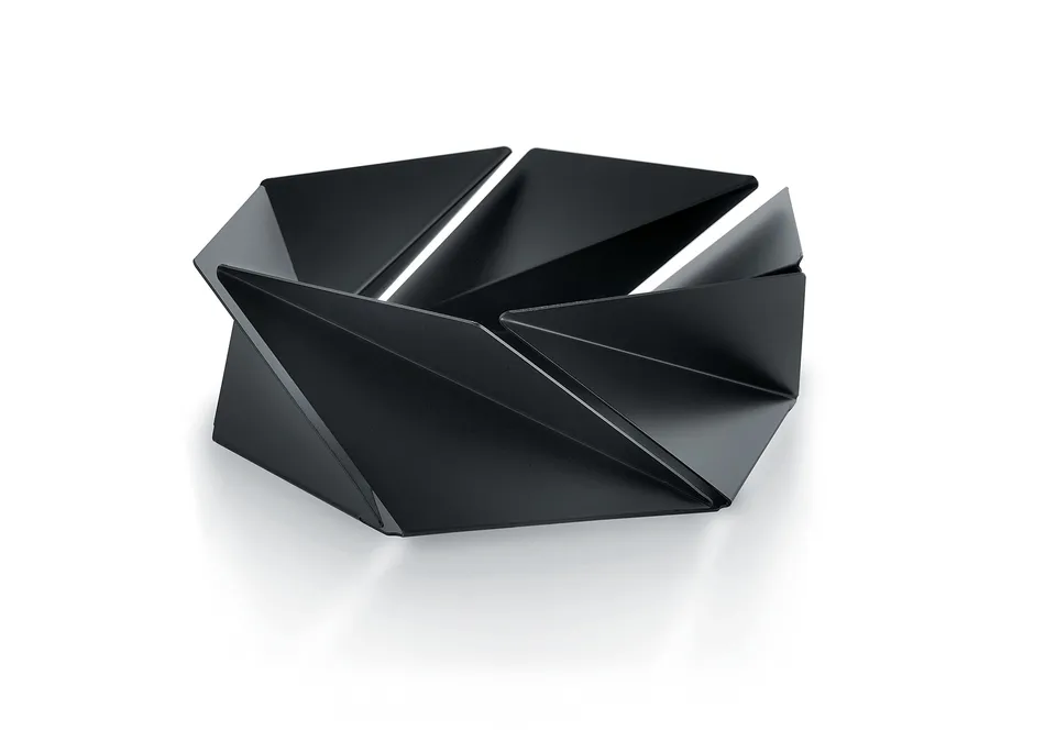 Alessi Kaleidos NS02 B Cestino Nero Acciaio Tavola