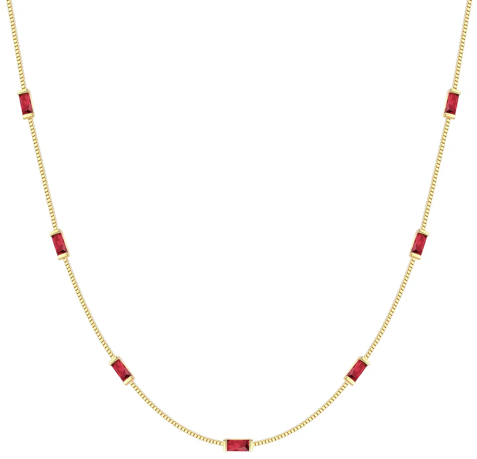 Louisa Secret Necklaces Collana Baguette Zirconi Argento 925 Oro