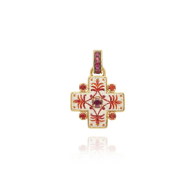 Le Sibille Palmira Pendant pendente oro 18kt rubini zaffiri