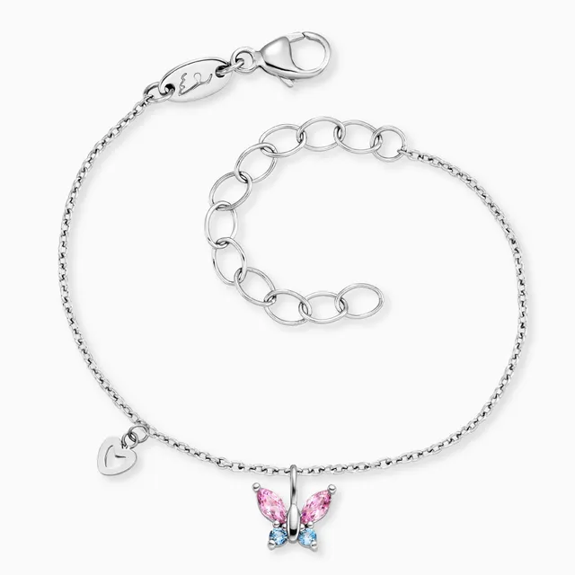Engelsrufer Bracciale Bambina Acciaio Farfalla Zirconi