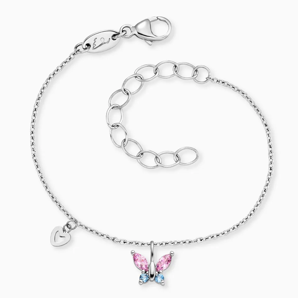 Engelsrufer Bracciale Bambina Acciaio Farfalla Zirconi
