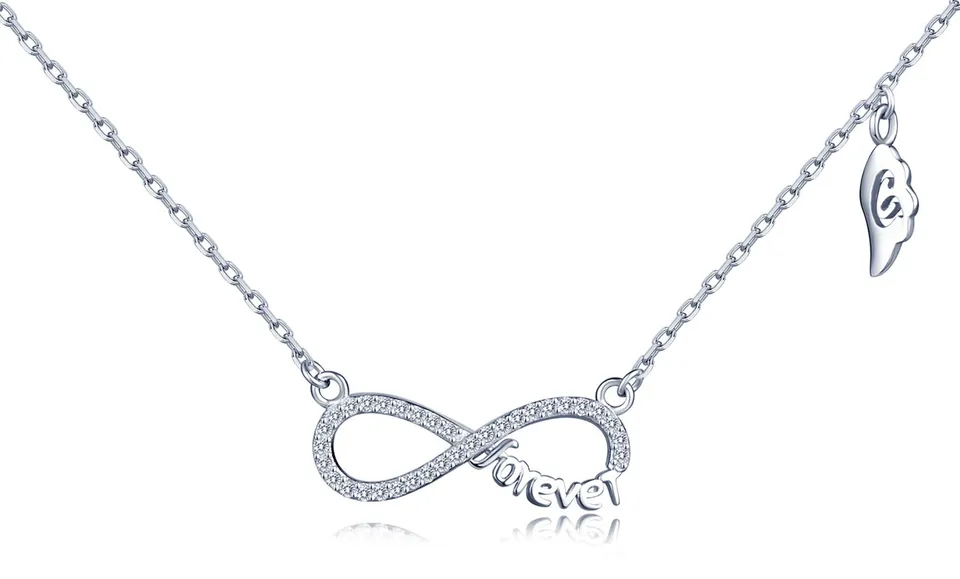 INFINIONLY Fashion Necklaces collana infinito argento 925 con zirconi